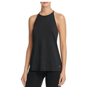Under Armour Wishbone high neck open cut out mesh cowl back slinky tank top Sz S